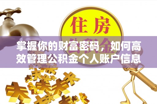 郑州掌握你的财富密码，如何高效管理公积金个人账户信息