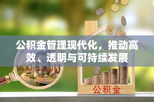 郑州公积金管理现代化，推动高效、透明与可持续发展