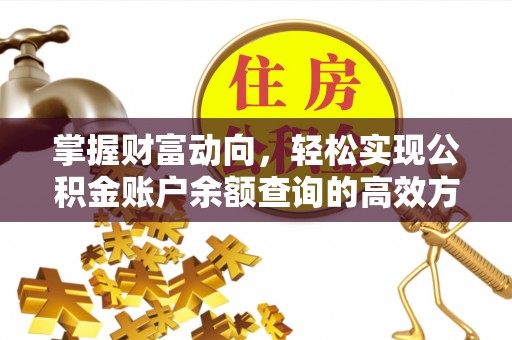 郑州掌握财富动向，轻松实现公积金账户余额查询的高效方式